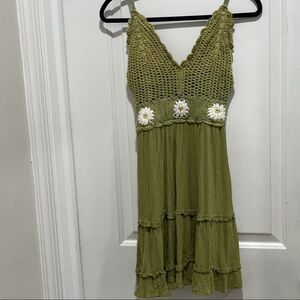 Indulge Olive Green Mini Dress